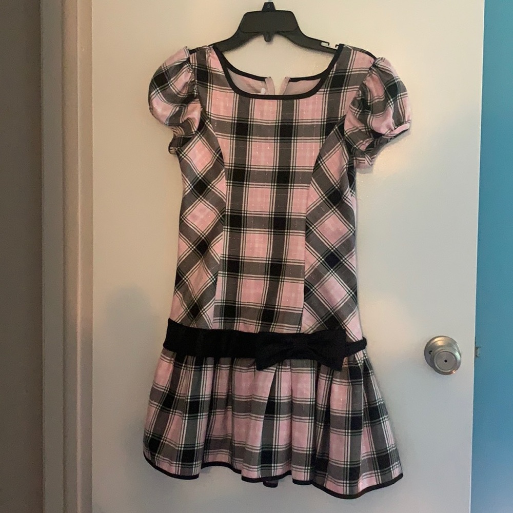 Pretty Black & Pink Checkered Dress